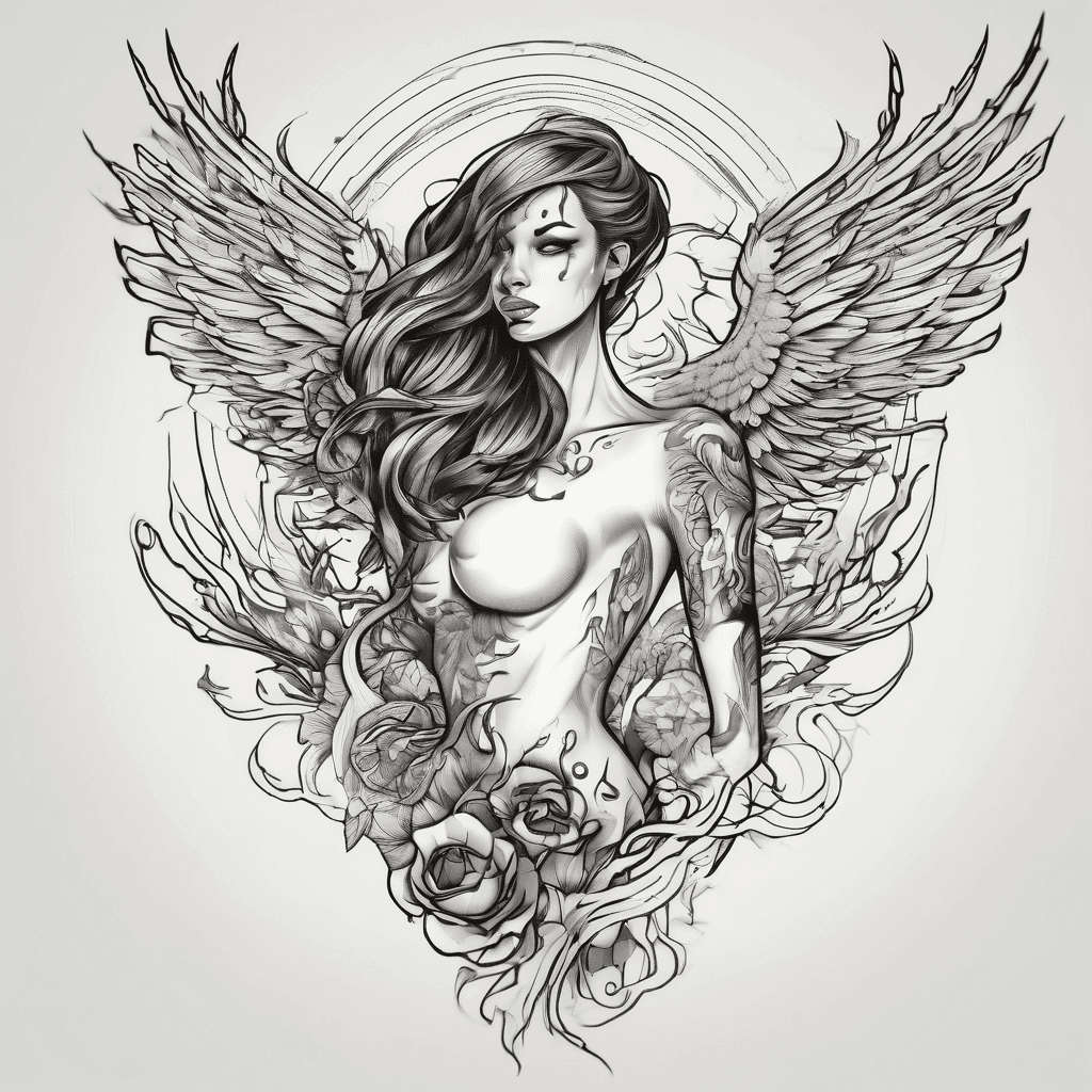 Phoenix bright colors woman surviving suicide and daily tormented mentally
