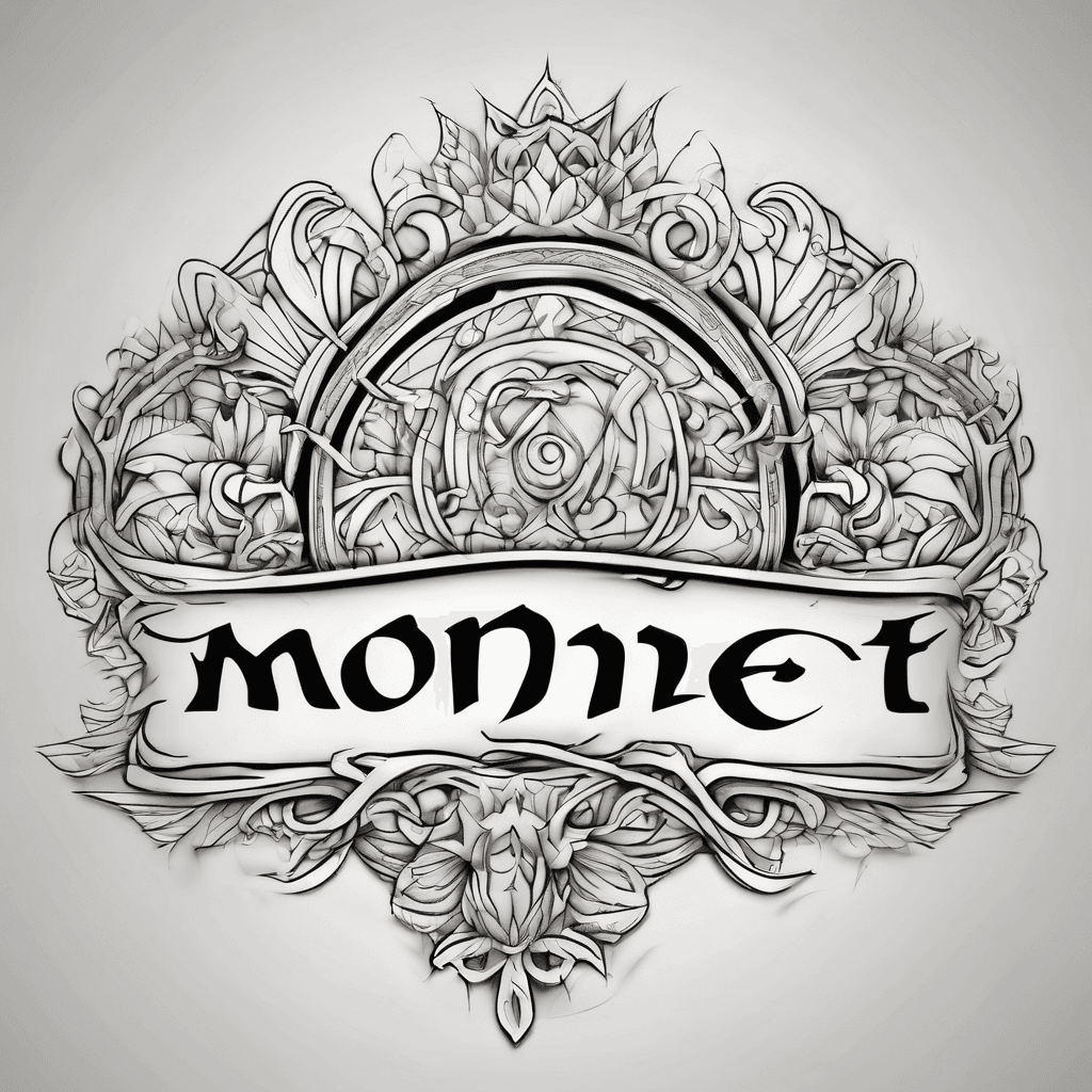A beautiful tattoo design featuring the name "Monèt" in elegant lettering