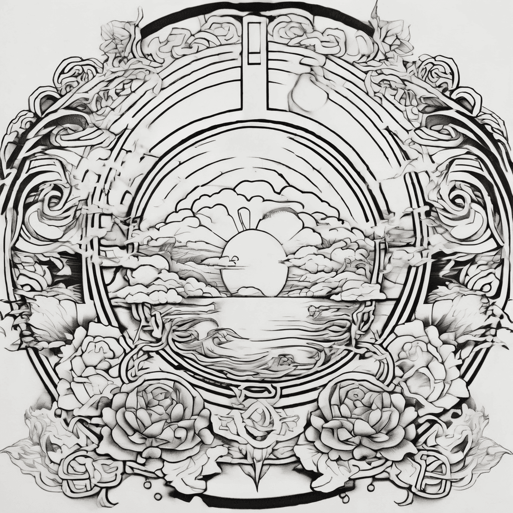 I want a tattoo that symbolizes heaven and mourning a loved one. Slightly Japanese inspired with a sun at the top.