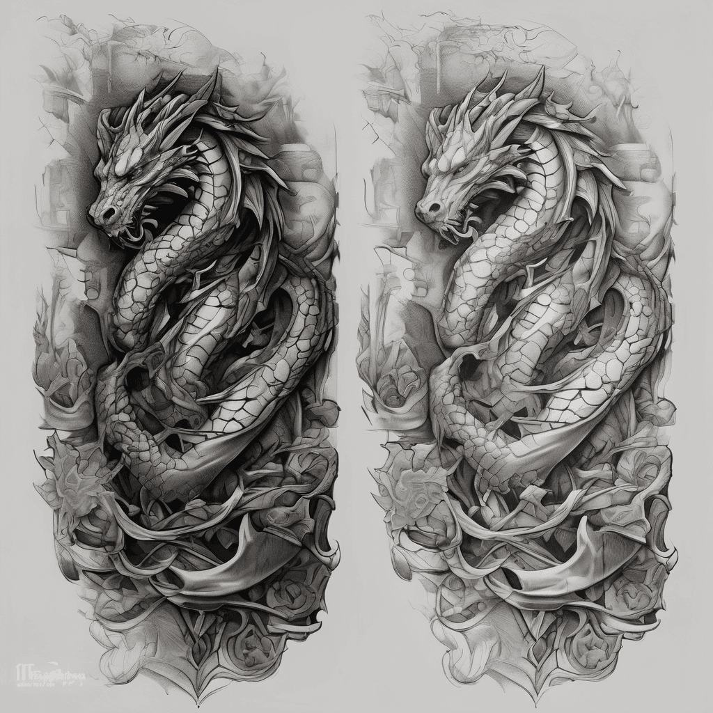 An arm sleeve that incorporates the following elements: Dragon (medieval style), chess, Igris (knight from Solo Leveling)