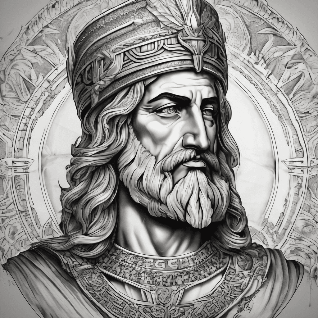 I need a tattoo of Cyrus the great. It needs to be simple, like the looks of greek gods tattoos, no need for extreme details