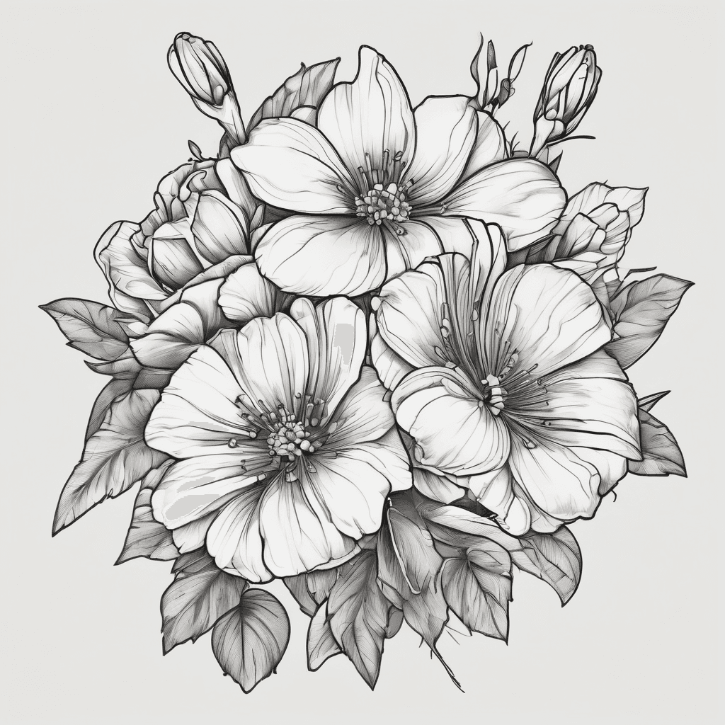 Birth flower bouquet on forearm April, may, and july