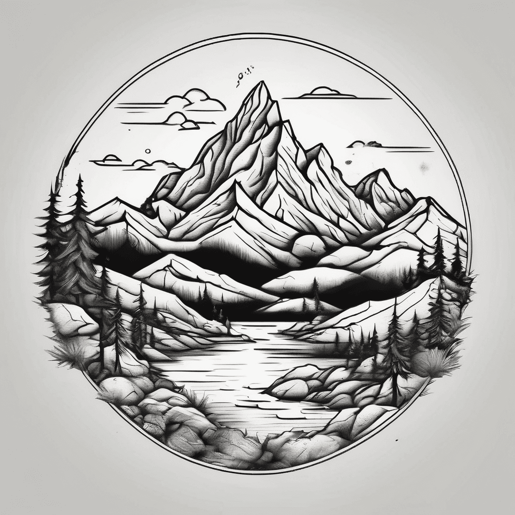 A minimalist mountain landscape