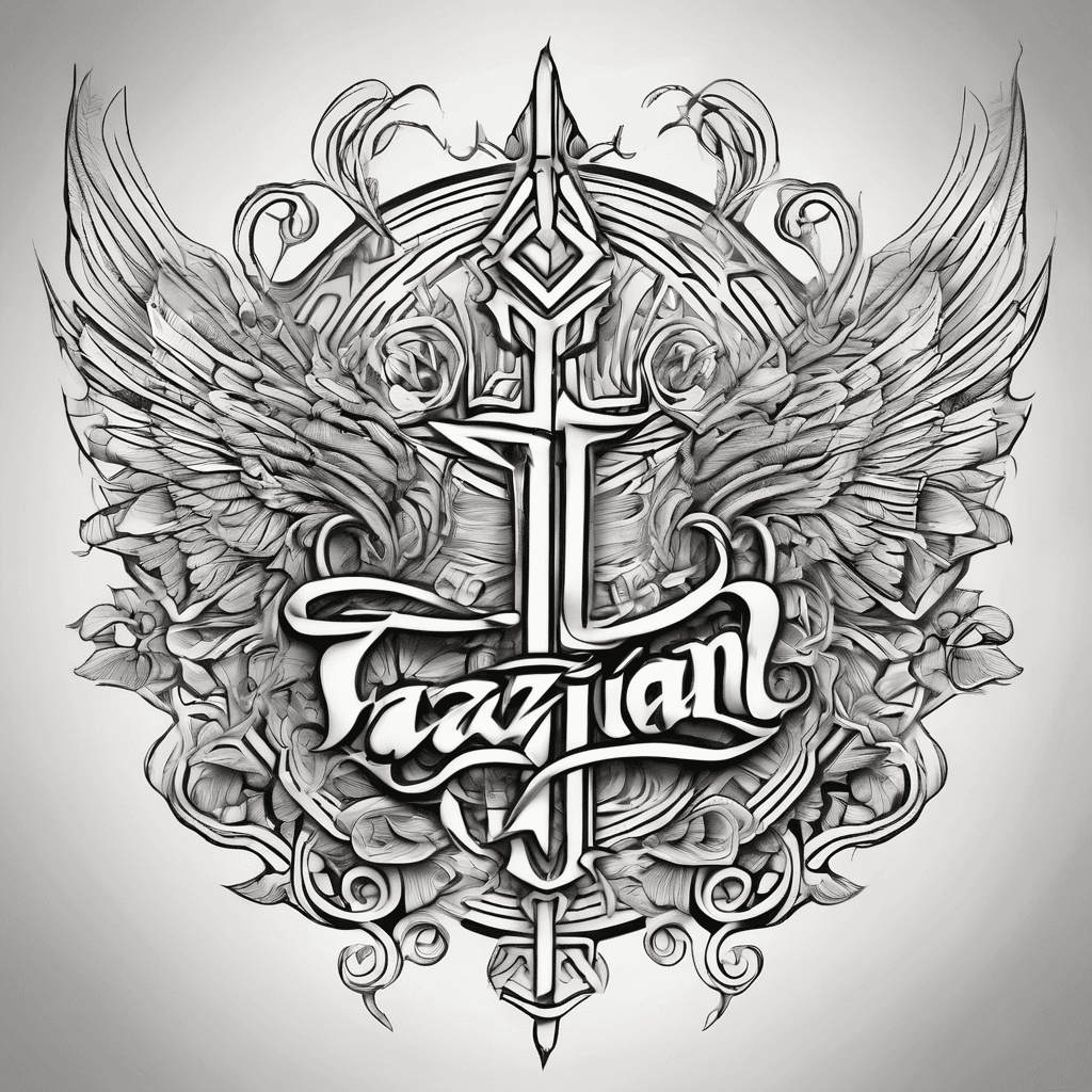 A beautiful tattoo design featuring the name "Taizian" in elegant lettering