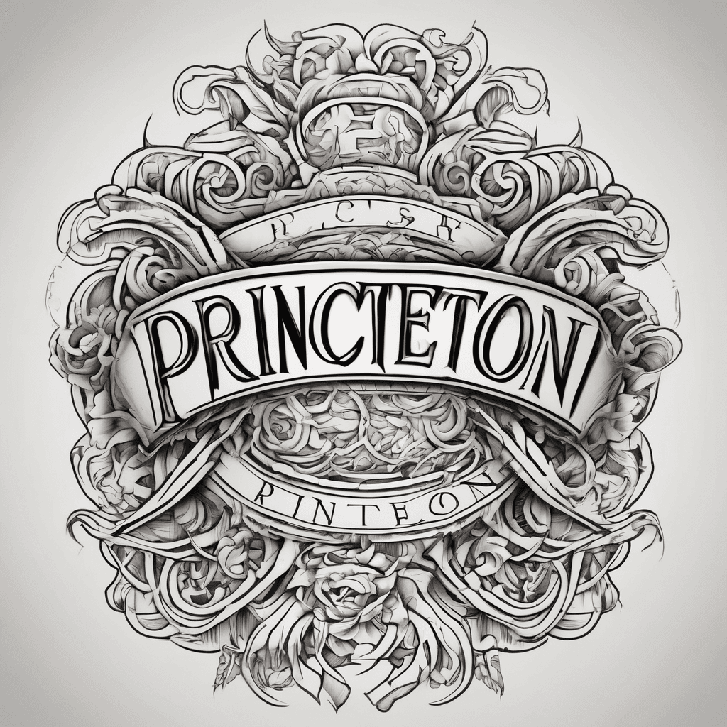 A beautiful tattoo design featuring the name "Princeton " in elegant lettering