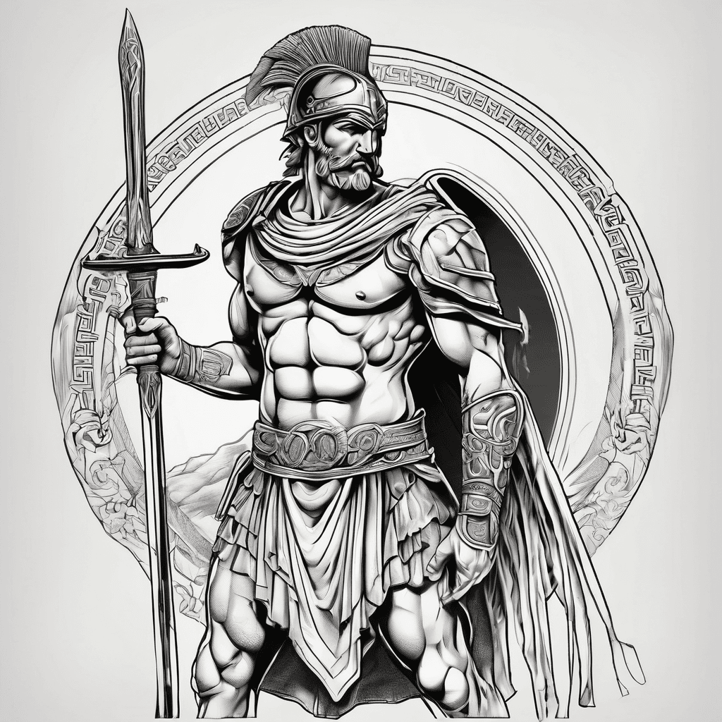 A greek warrior with his sword