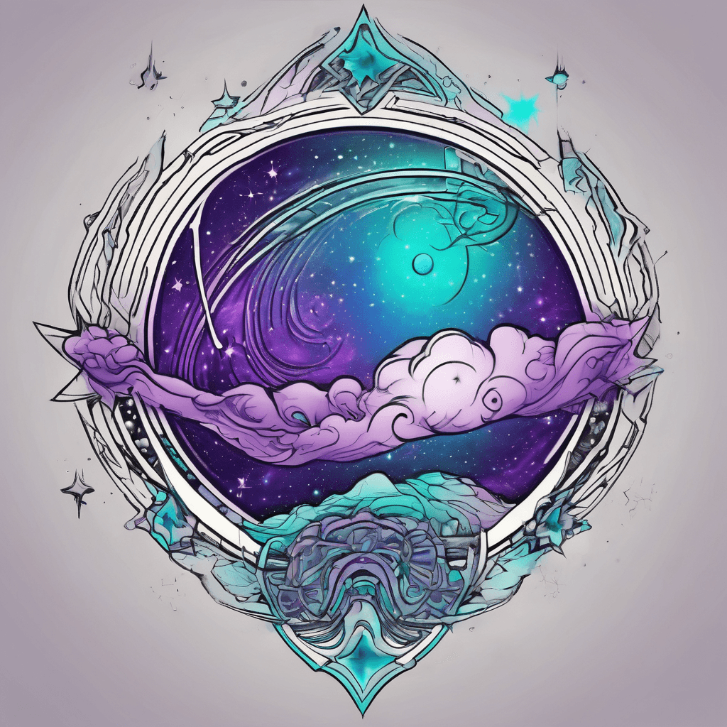 Galaxy, stars in purples blues, turquoise and teal