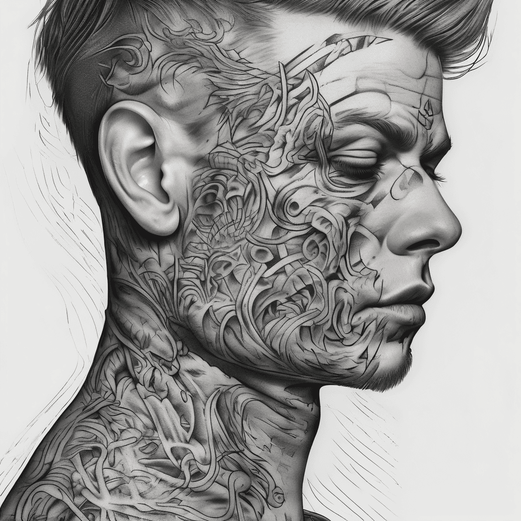 Mental health battle full sleeve tattoo