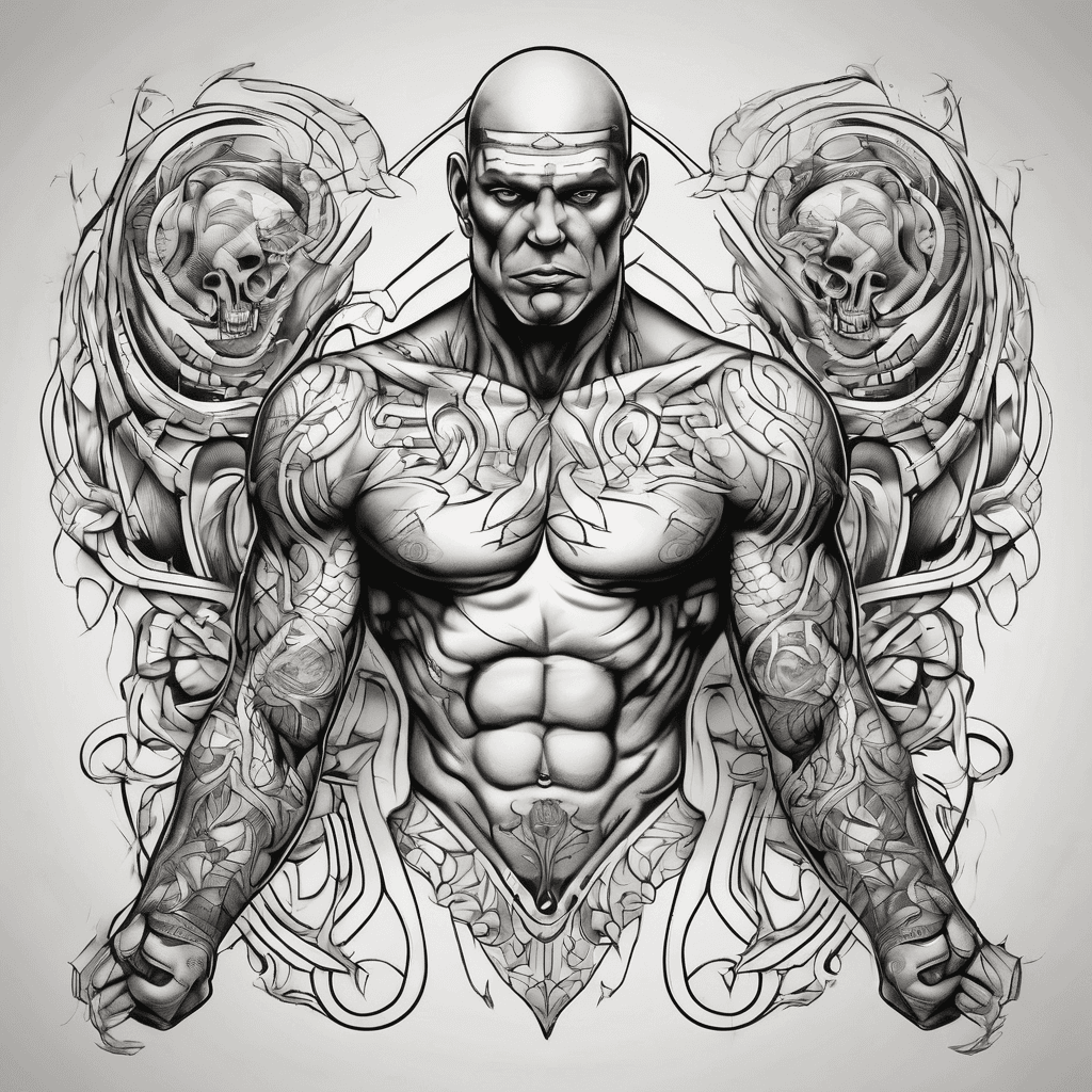 A tattoo design featuring the name "Goliath" on a penis