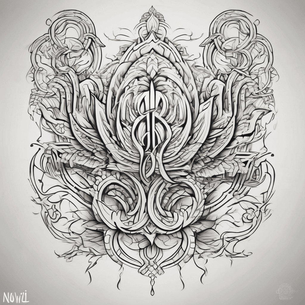 A beautiful tattoo design featuring the name "Jhanvi" in elegant lettering