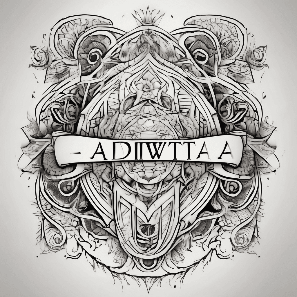 A beautiful tattoo design featuring the name "Adwita" in elegant lettering