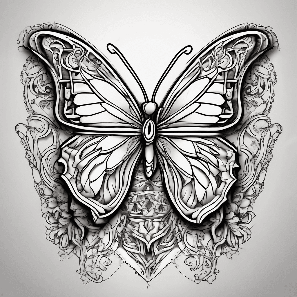 A beautiful tattoo design featuring the name "Madhavi" in elegant lettering and add butterfly up side