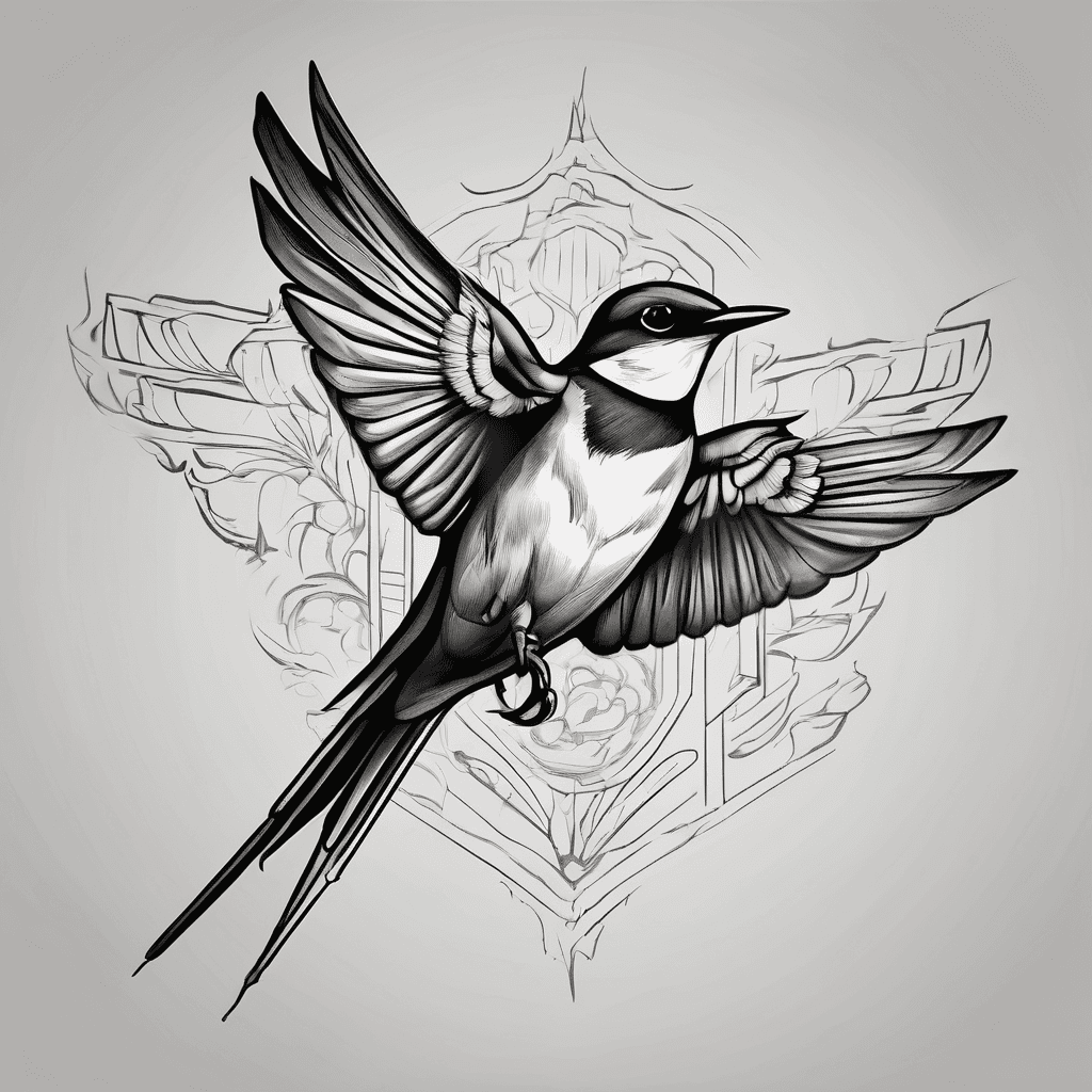 Black and gray swallows on my shoulders/chest