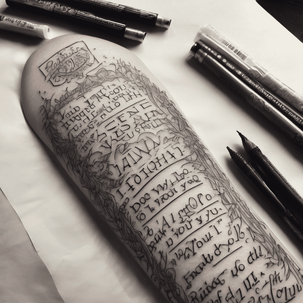 A forearm tattoo of the Bible verse from Isaiah 41:10 that says So do not fear, for I am with you; do not be dismayed, for I am your God. I will strengthen you and help you; I will uphold you with my righteous right hand.