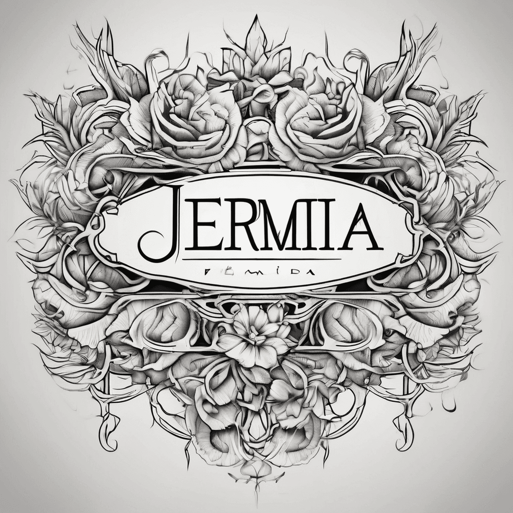 A beautiful tattoo design featuring the name "Jermia " in elegant lettering