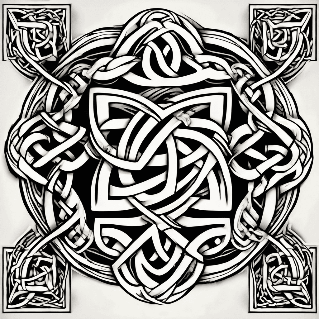 Celtic knot with geometric patterns featuring the name "Mellissa" in elegant lettering