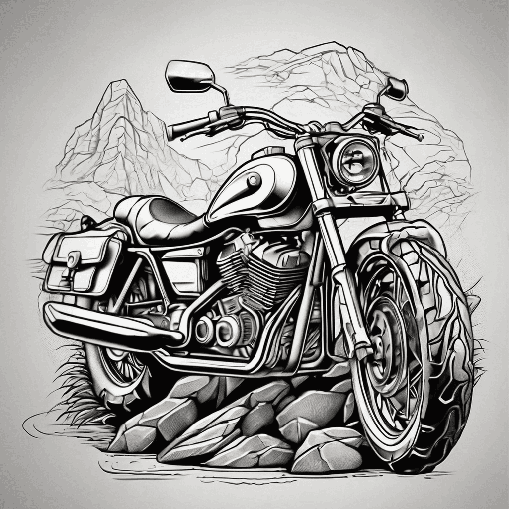 Motorbike on rocks