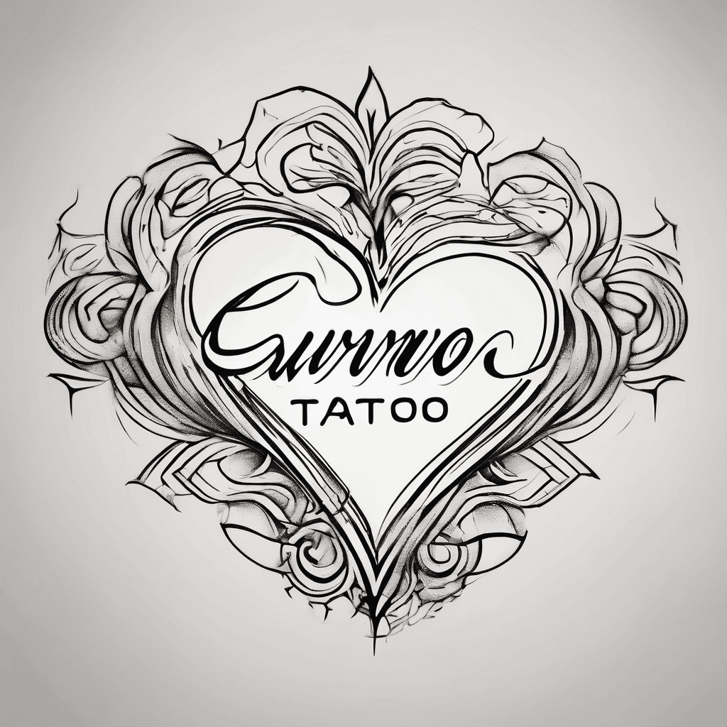 Cursive name tattoo add a heart name is Tritan