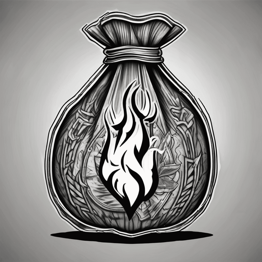 Bob wire money bag flames grind time
