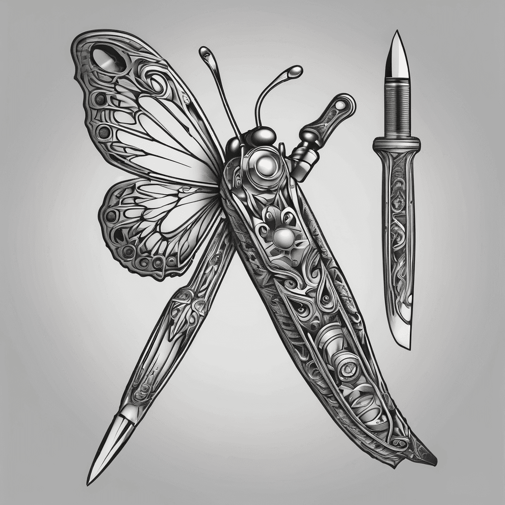 Butterfly knife with a butterfly