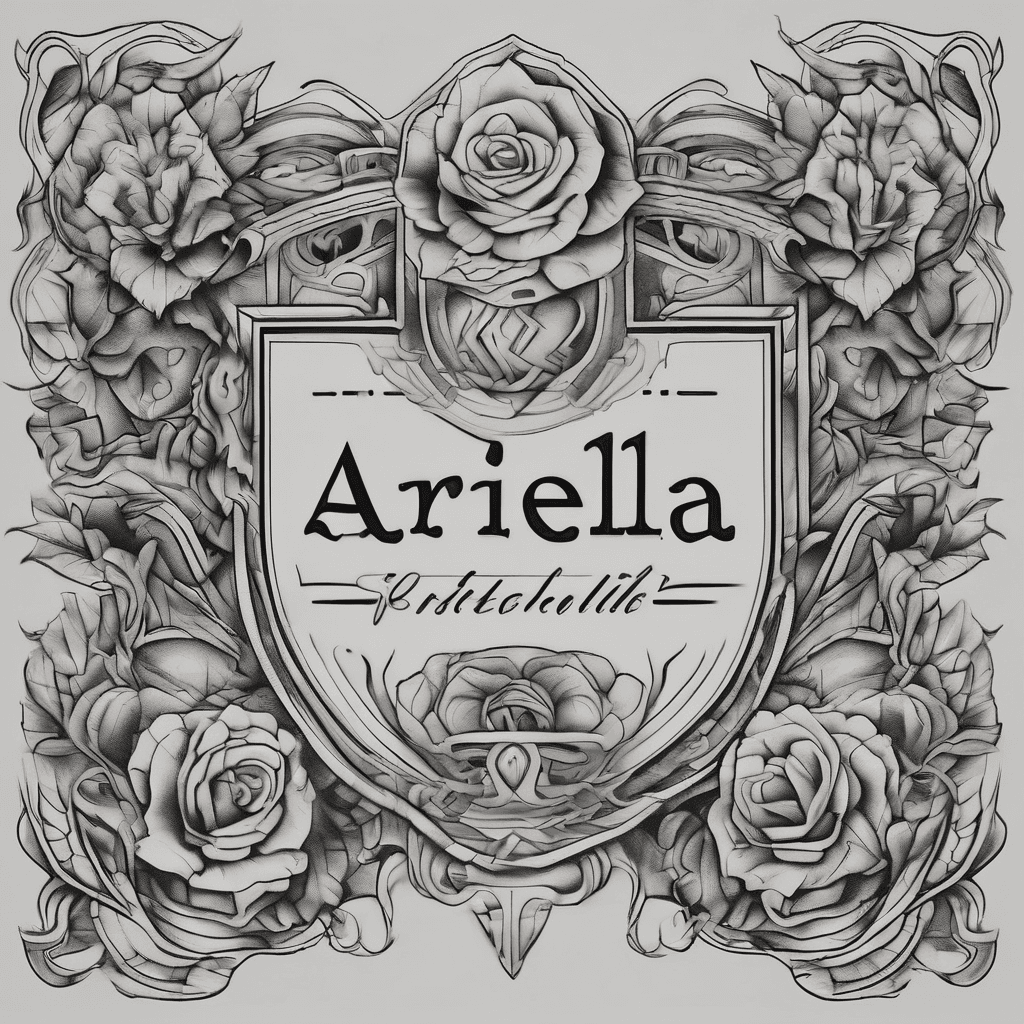The name Ariella with old school font
