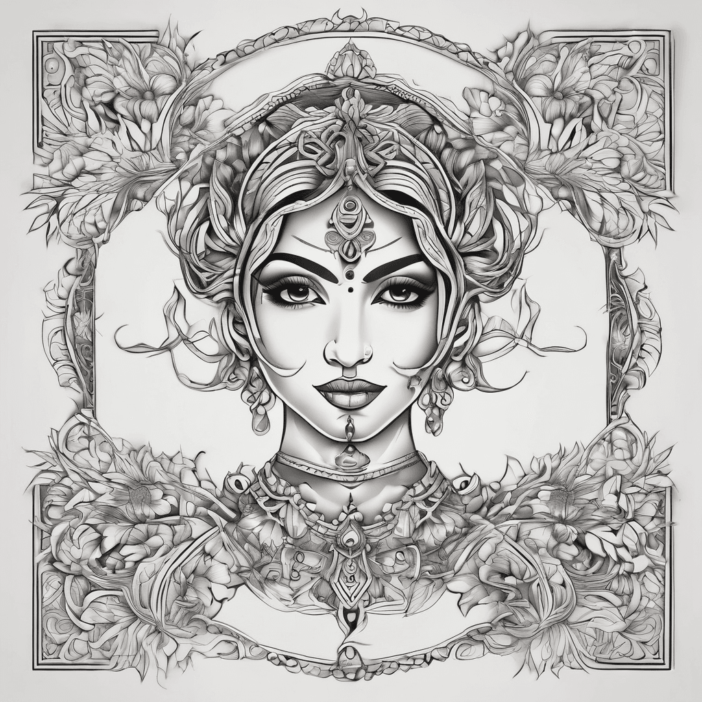 A beautiful tattoo design featuring the name "Indrani" in elegant lettering