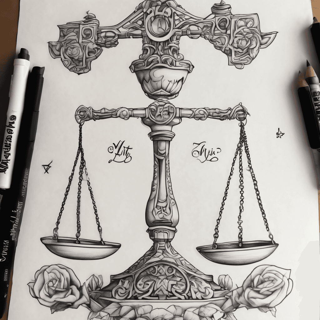 Cute Libra scale with baby girl on one side of scale and baby boy on the other side of scale. With the words My twin Alexander until we meet again