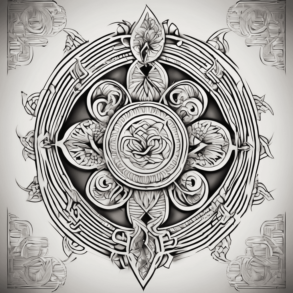 floral design with adinkra symbols and polynesian inspo