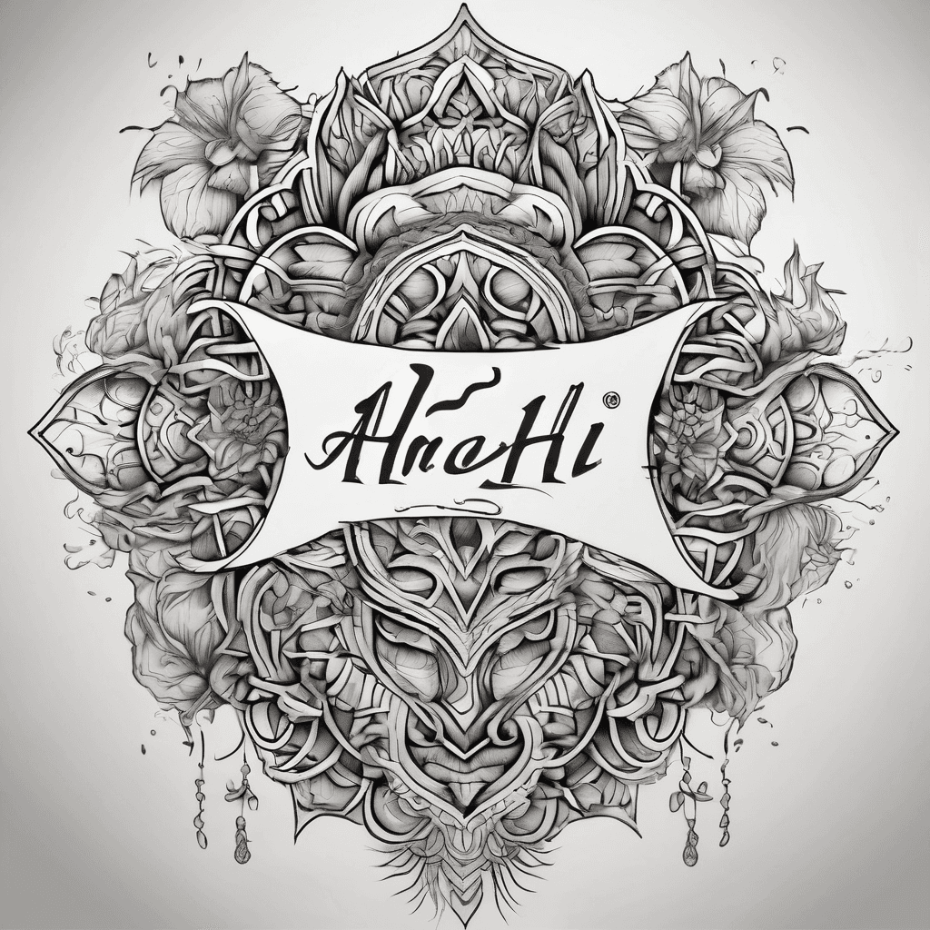 A beautiful tattoo design featuring the name "आशीष" in elegant lettering