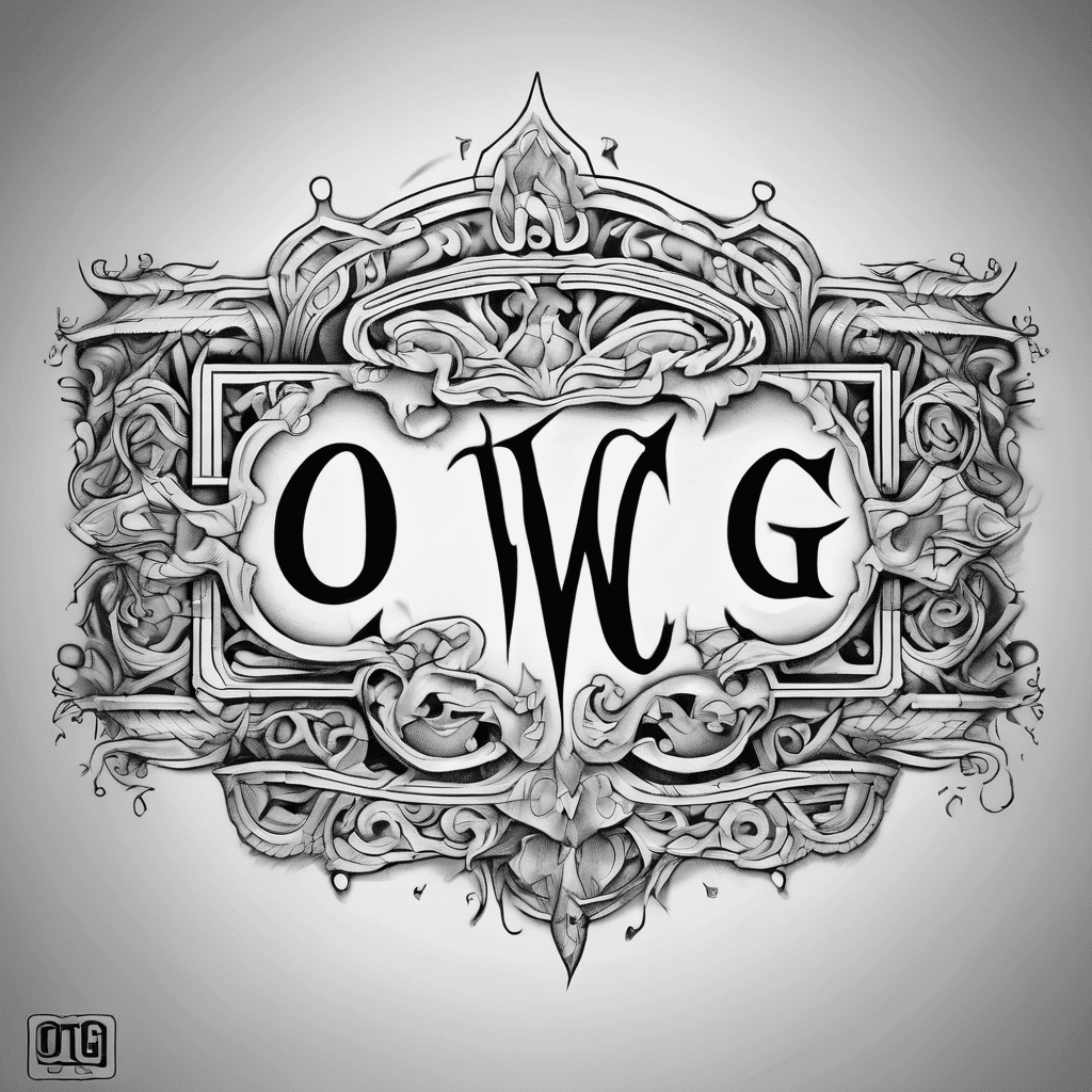 Tramp stamp thats has the letters "O W G"