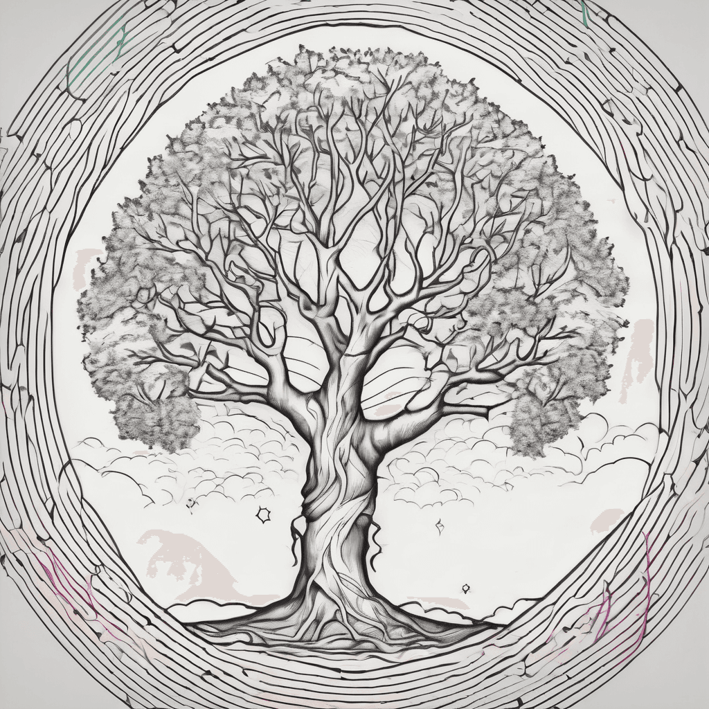Minimalist trees with rainbow and faith,hope,love