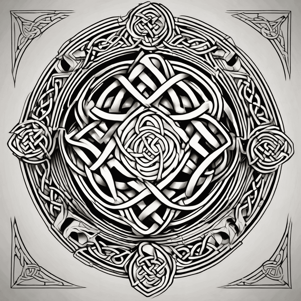 Celtic knot with geometric patterns
