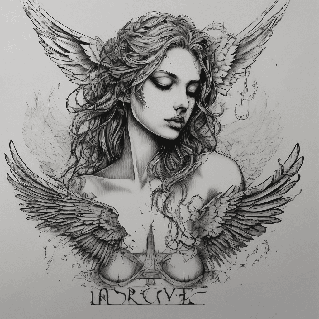 angel + crows + imperfectly perfect written in braille. syle graphic
to be on the foerarm
