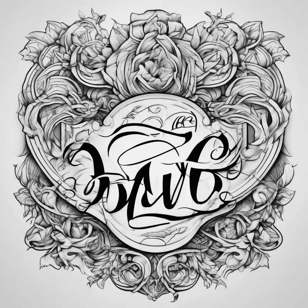 A beautiful tattoo design featuring the name "DAVE" in elegant lettering