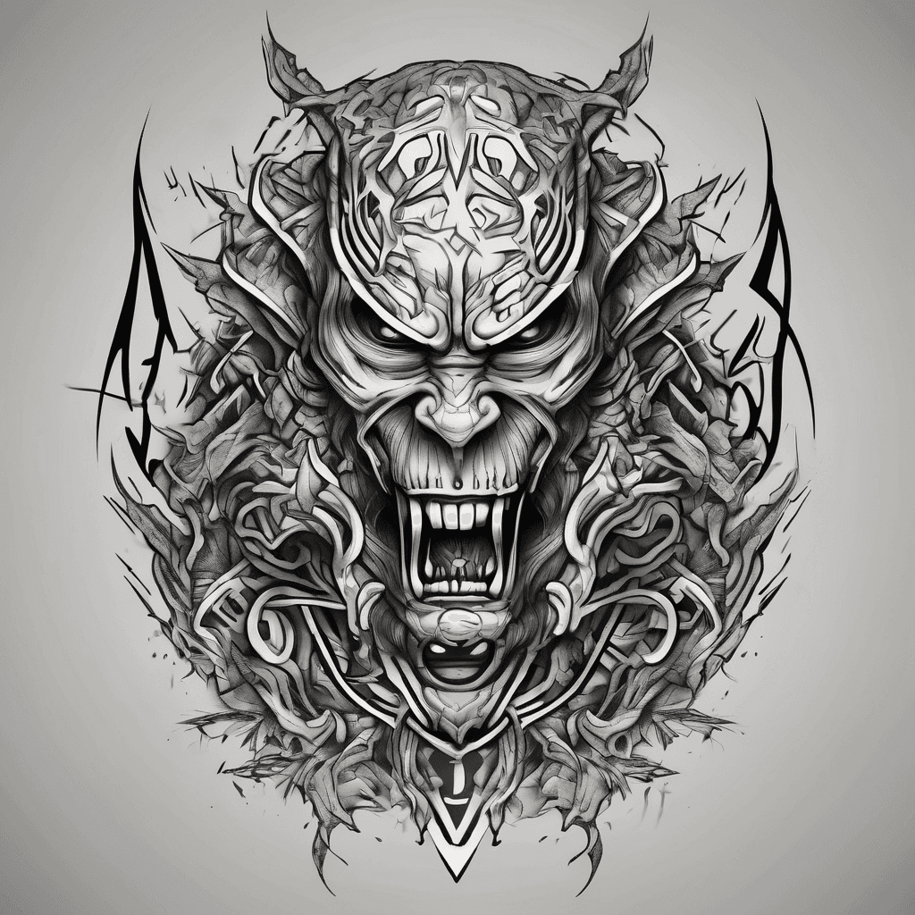 A aggressive tattoo design featuring the name "Takun" in a gorewild font