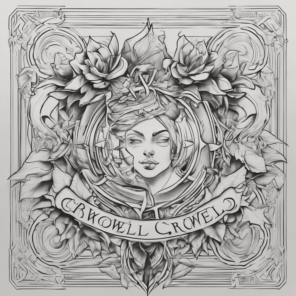 A beautiful tattoo design featuring the name "Crowell" in elegant lettering