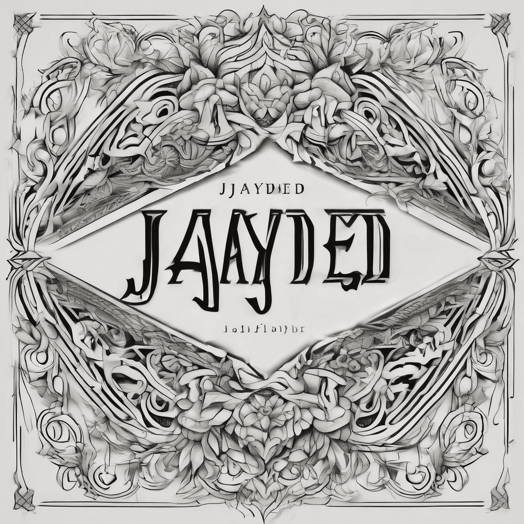 A beautiful tattoo design featuring the name "jaayded" in elegant lettering