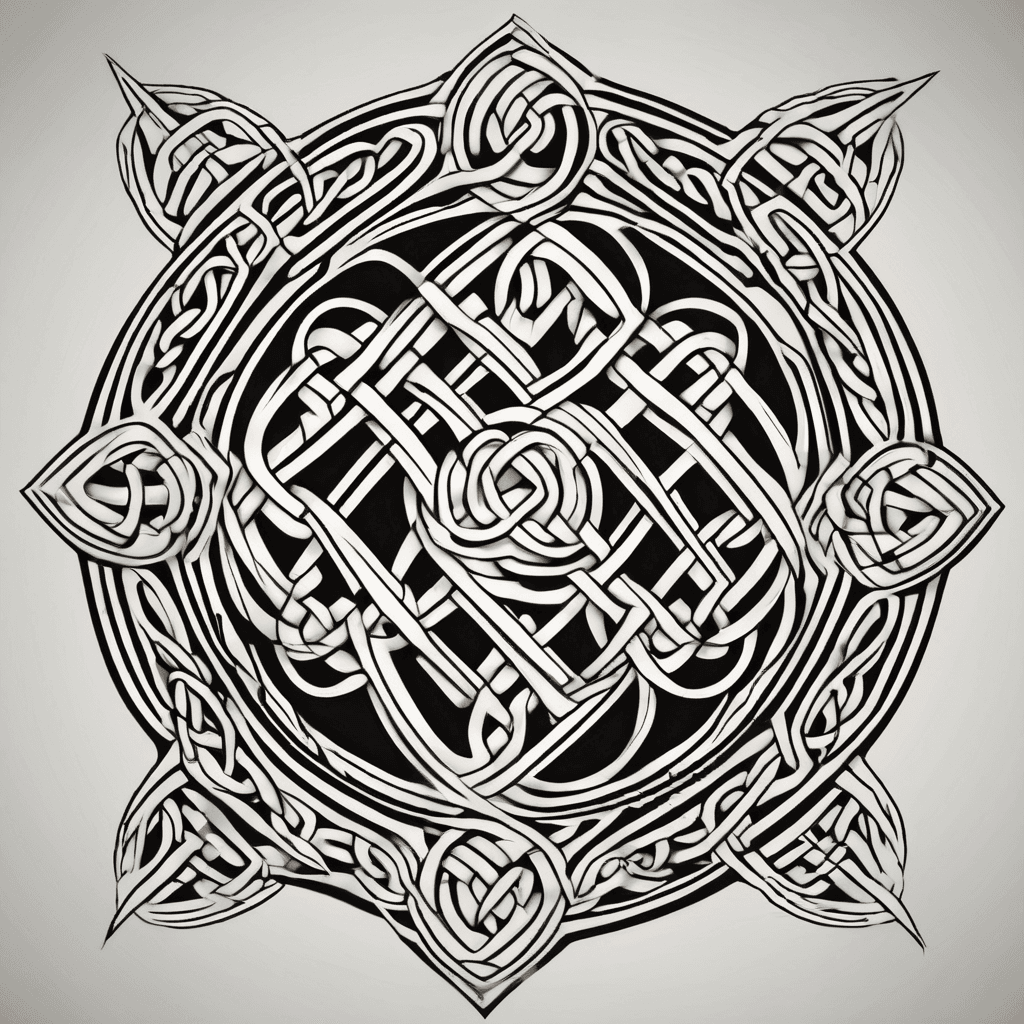 Celtic knot with geometric patterns