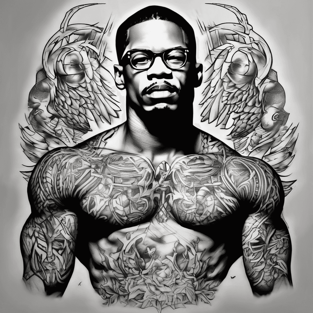 "You can't separate peace from freedom because no one can be at peace unless he has his freedom"- Malcom X
chest tattoo male