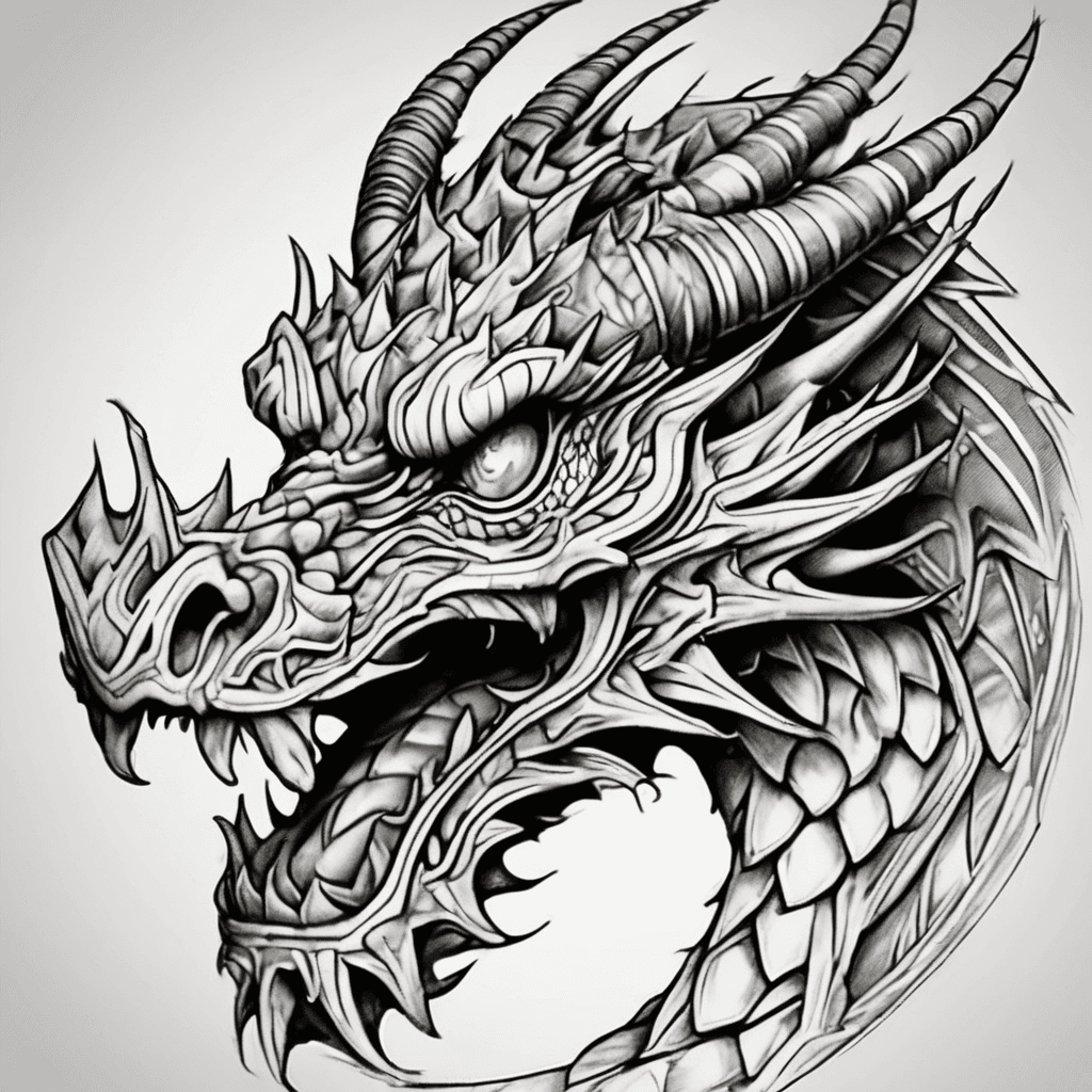 Style dragon, either like a mask or for a shoulder half sleeve or black or traditional in color