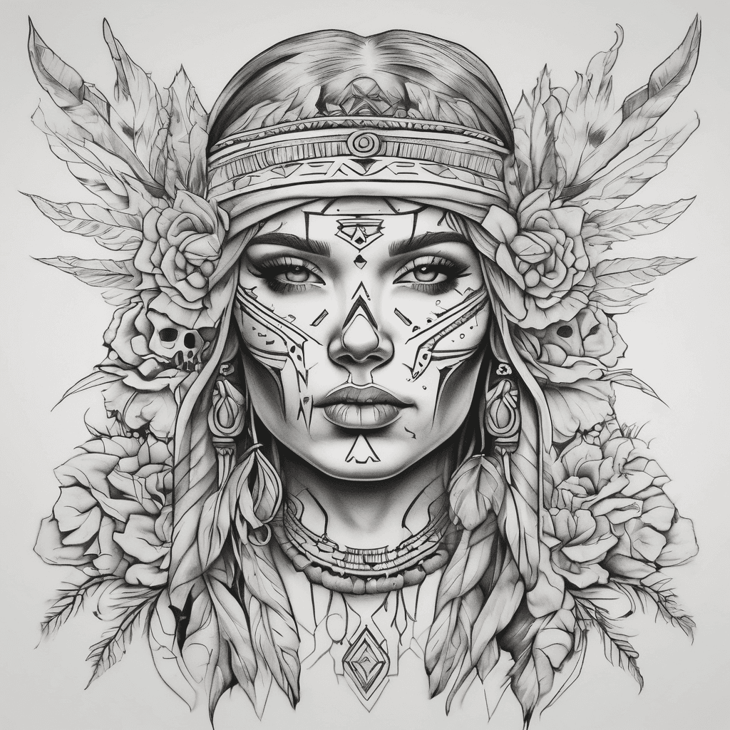 Some tattoo designs with themes similar to: Native American heritage, witchy, spiritual, Halloween, skull, crystals, flowery