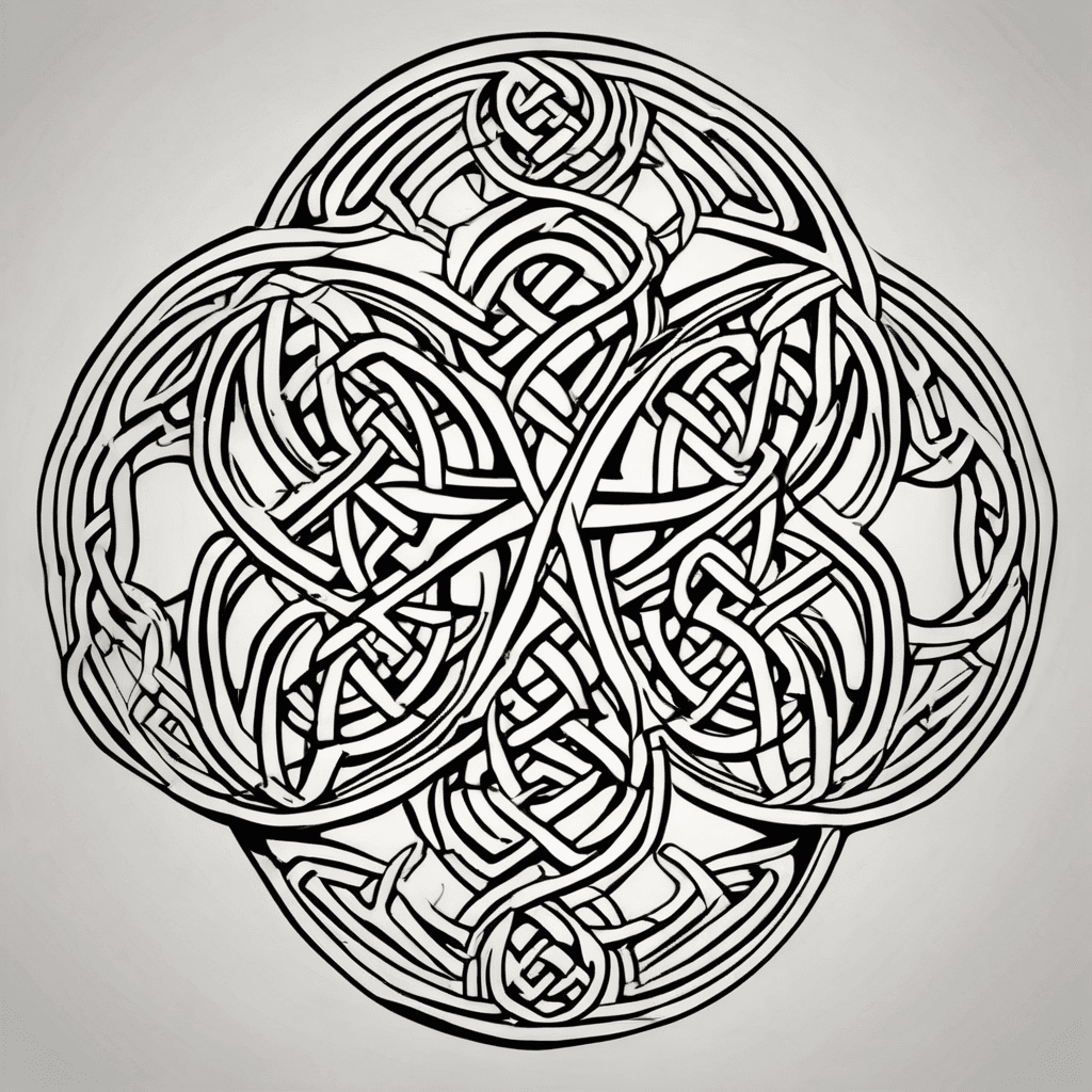 Celtic knot with geometric patterns