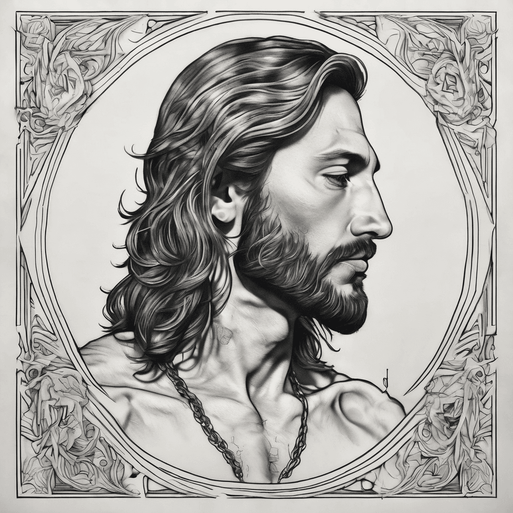 I need a strong image that says I speak Jesus but does not use words and isn’t an image of Jesus. Placement is on the underside of the chin, mainly the throat/neck.
