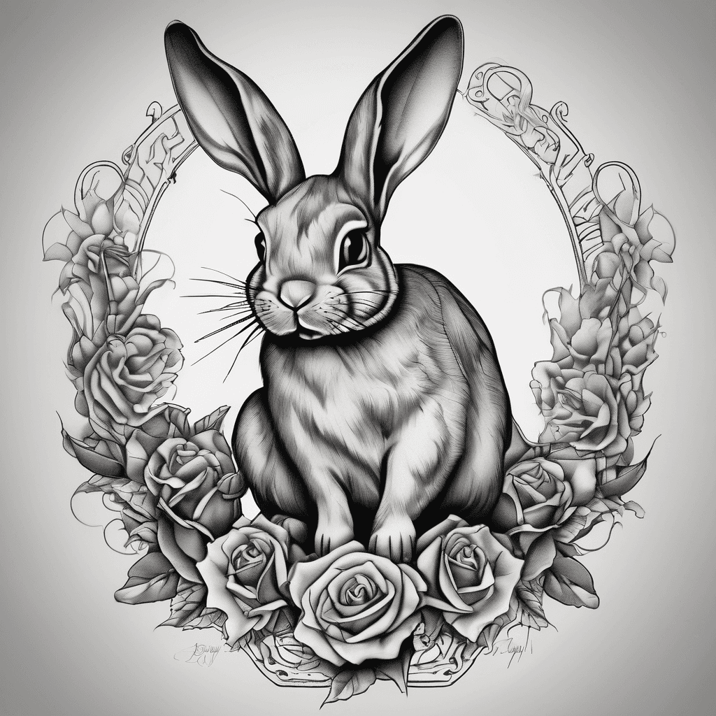a lower back tattoo for a female that reads “bunny” and is done in y2k trampstamp style with cursive font and decorative elements