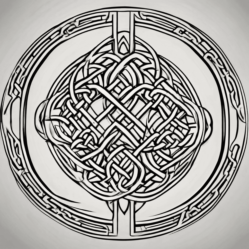 Celtic knot with geometric patterns
