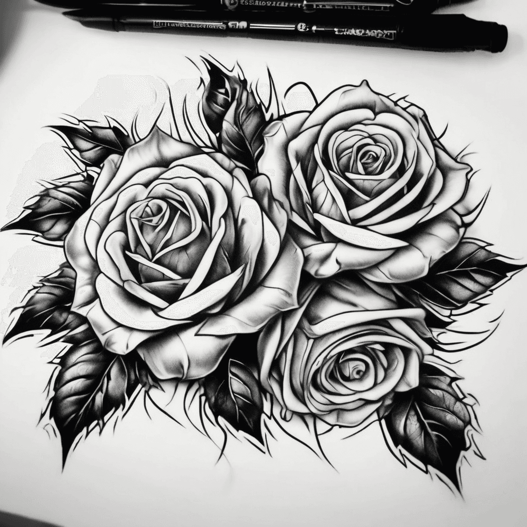 Due rose con steli incrociati in modo morbido oddengiante, tra le rose spazio di 4 cm