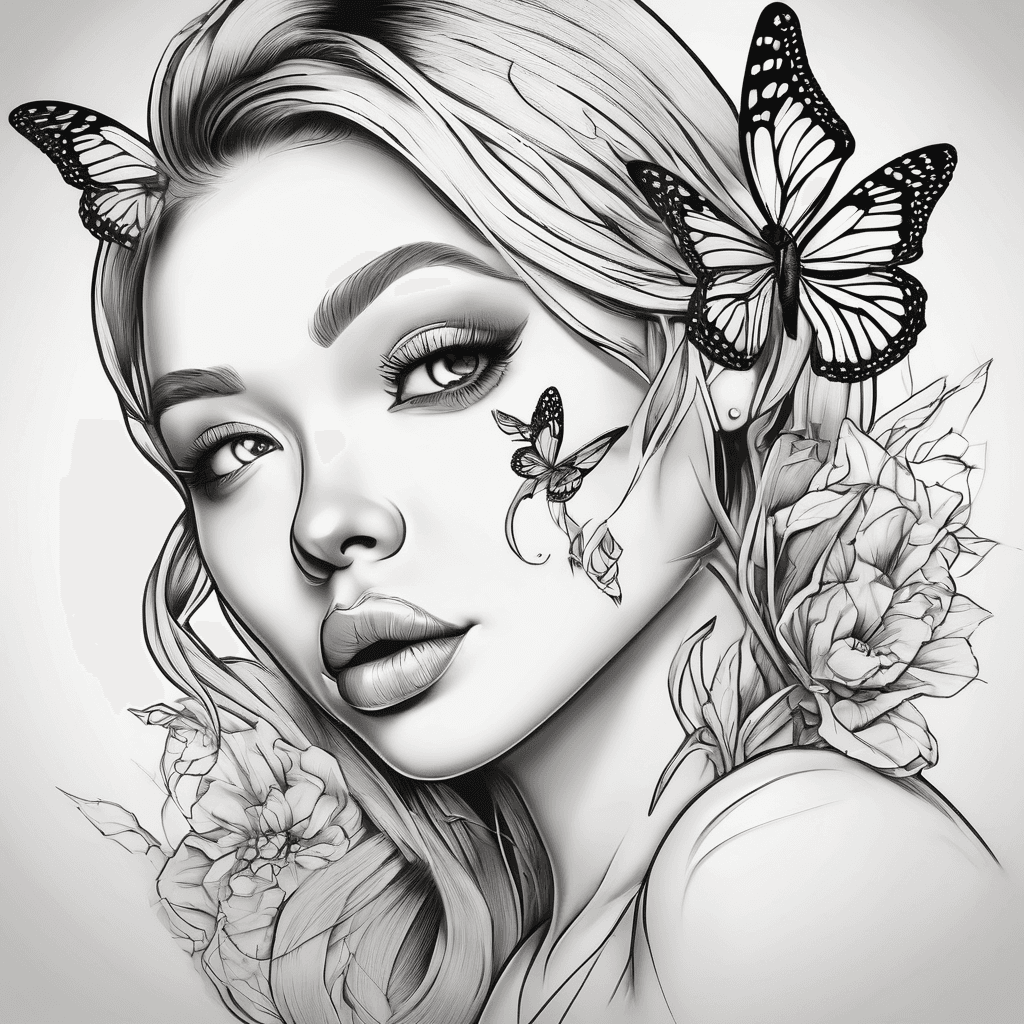 Raelynn with a butterfly with the name