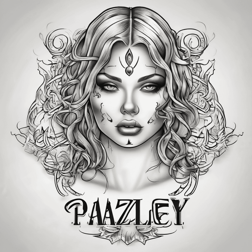 A beautiful tattoo design featuring the name "Paizley" in elegant lettering