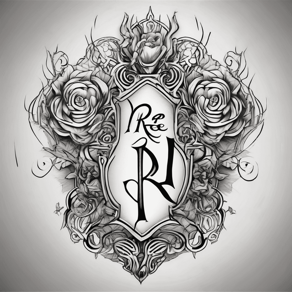 A beautiful tattoo design featuring the name "I'ree" in old English or gothic