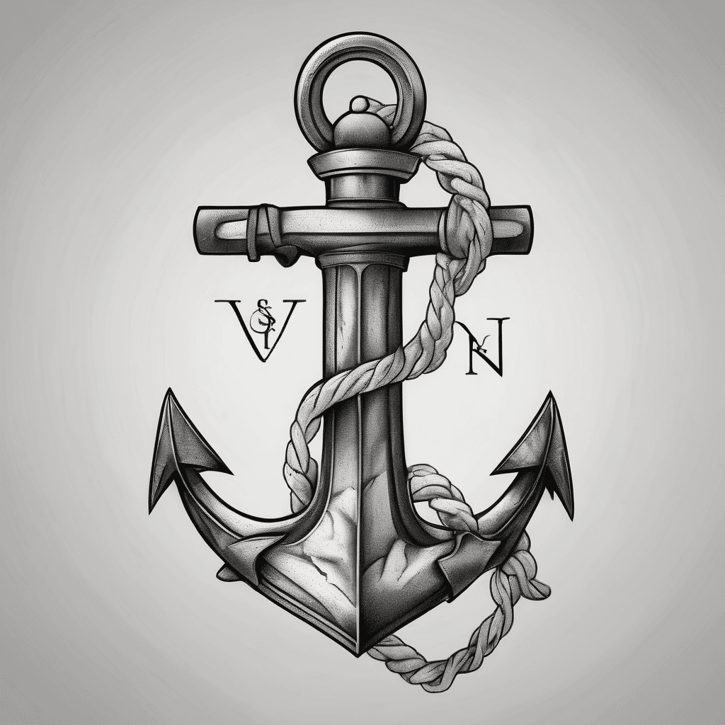 Initials CN with an anchor